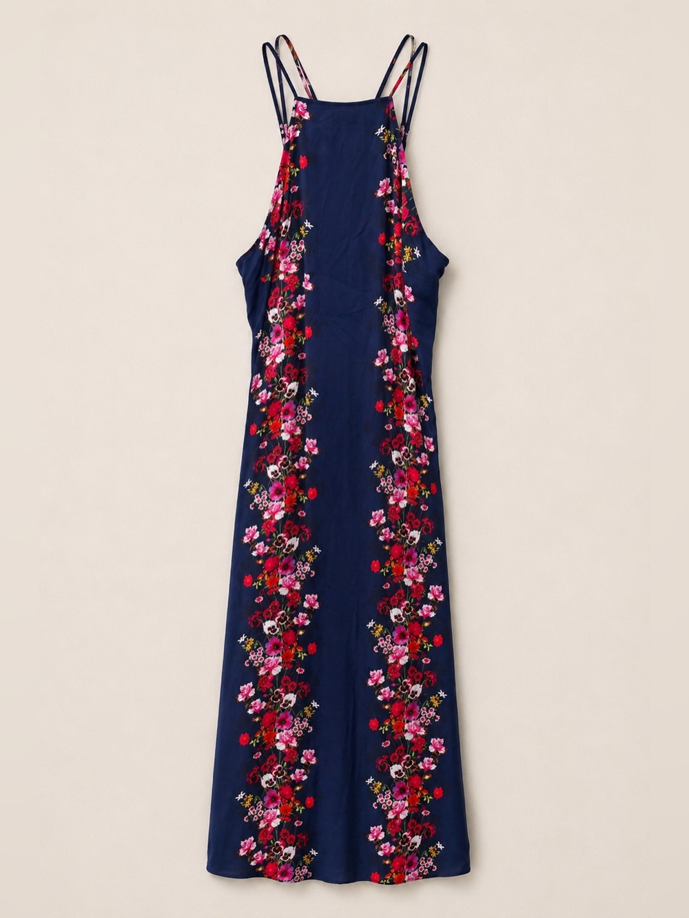 Anthropologie double-strap halter column midi dress XS
